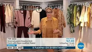 WynneLayers Double Knit Pant with Faux Leather Side Panel