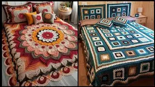 Most Brilliant Useful Crochet Embroidered Bed Sheet Different Colourful Bed Sheet's Room Decoratives
