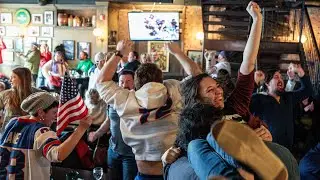 Fans in Buffalo cheer after Team USA's overtime Olympic win against Canada