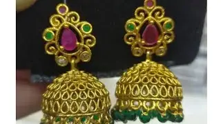 Latest jhumka earrings.  #earrings #jhumka #brassjewellery #jewellery #drop #flower #jewelry #zumka 