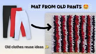 Doormat making at home / doormat from old clothes / easy doormat making / old clothes reuse ideas 