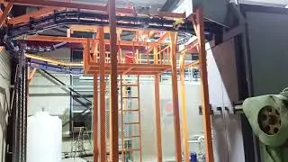 Wire mesh accumulation powder coating line