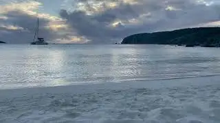 Soft Waves at Sunset 🌊 | Island Bay Ambience for Relaxation