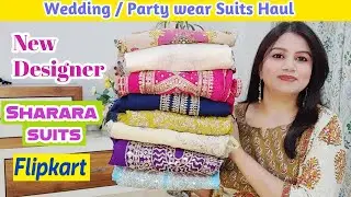 Flipkart partywear sharara suits Haul 💙 Latest wedding Special kurta sets from flipkart⭐ Try on Haul