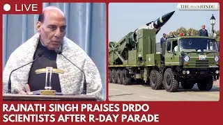 Defence Minister Rajnath Singh interacts with DRDO scientists after Republic Day parade in New Delhi