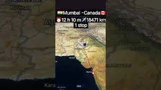 Mumbai To Canada Flight Route -Air india #aviation #travel #flight #shorts #shortsfeed