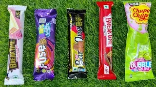 lollipop vs kitkat chocolate vs bar one chocolate vs fuse chocolate #asmr #asmrsounds 