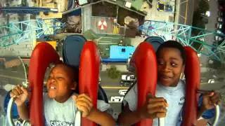 Jelani and Jacob in Bungee Chair at Myrtle Beach