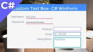 Crear Cuadro de Texto Personalizado (Custom TextBox), Color de Borde, Estilo Subrayado - WinForms C#