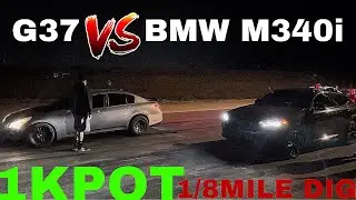 INFINITI G37 VS BMW M340i 1KPOT 1/8 MILE DIG #mexico #racing #digitalart #bmw #infinity