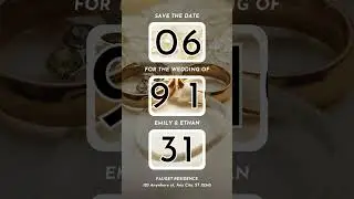 This invitation features captivating animations that creatively showcase your date and time details