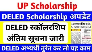 UP Scholarship Latest News Today | up deled scholarship update 2026 | DELED Scholarship 2026 Update😥