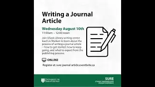 How to Write a Journal Article