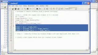 Matlab  Signal Analysis - frame by frame analysis of a signal - silence removal audio example.avi