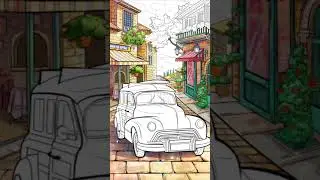 Classic Car in Vibrant Shade