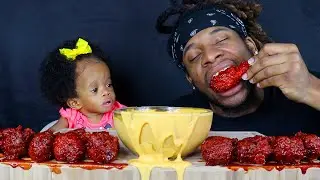 ASMR CHEESY NUCLEAR FIRE FRIED CHICKEN MUKBANG | ASMR Popeyes Spicy Chicken (Eating Sounds)