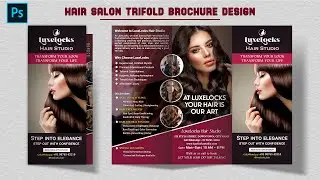 Hair Salon Trifold Brochure Design | Business Trifold Brochure Design | Brochure Design in Photoshop
