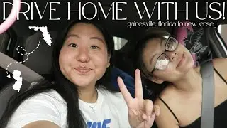DRIVING FROM FLORIDA TO NEW JERSEY (15 hours+ rip) | coming home from college | no sleep road trip!