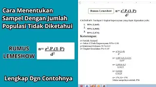 RUMUS LEMESHOW || Cara MUDAH Menentukan Sampel Dengan Populasi Tidak diketahui