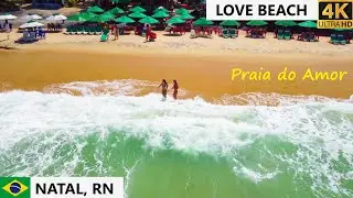 🇧🇷 Пляж Любви в Пипе недалеко от Натала, штат Род-Айленд, Бразилия [4K] видео с дрона