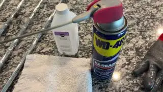 Easy way to remove grip tape glue residue when you are changing your golf club grips.