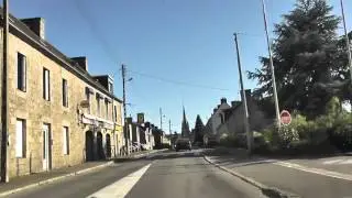Driving Along Route de Guingamp, Rue de l'Armor & Place du Centre, Bourbriac, Brittany, France