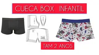 Cueca Box TAM 2 Anos. Molde Gratis #modelagem modelagem de cueca box