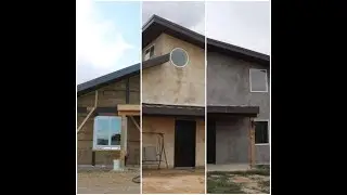 FINISH coat of Lime Plaster on exterior | Modern Straw Bale Home