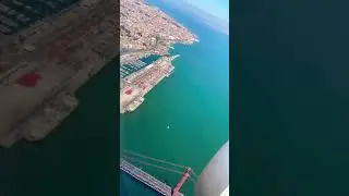 Landing at Lisbon airport. Portugal
