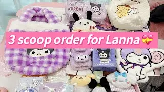 3 scoop order for Lanna #sanrio #luckyscoop #kuromi 