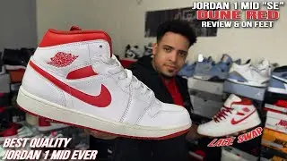 Лучшие кроссовки Jordan 1 Mid! Dune Red &mdash; обзор, замена на ногу и шнурки