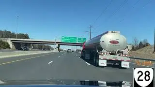 Drive from Centreville, VA to Dulles Airport Rt 28 Northbound