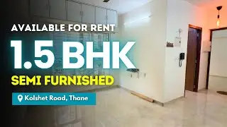 Semi Furnished 1.5 BHK Flat For Rent In Kolshet Road, Thane | 40+ Amenities | Well Ventilated Flat