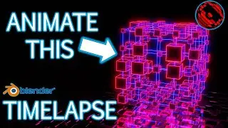 Create Simple Animation Abstract Neon Effect | Blender 3.1 Timelapse
