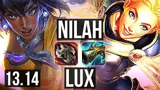 NILAH vs LUX (MID) | Rank 5 Nilah, 6/0/0, Dominating | EUW Grandmaster | 13.14