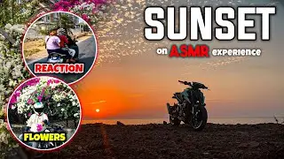 Sunday ride || sunset beach udvada || Awesome view & Flowers || ASMR Motorcycle India