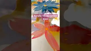Acrylic VS Acramine dyes #fabriccolor #acrylic #acramine #fabric painting #organzafabric #arttips