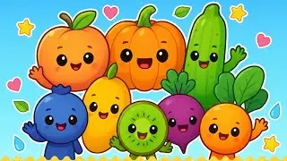Yummy Fruits & Vegetables Song | Fun Learning Video for Kids | BoogieMelon Nursery Rhyme for Kids