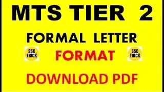 FORMAL LETTER FORMAT | SSC MTS TIER 2 PREPARATION | SSC MTS DESCRIPTIVE PREPARATION | Latest Format