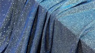 [OneYard] Sparkly Iridescent Navy Metallic Stretch Knit Fabric 30176