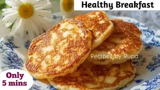 Just Oatmeal And Apples Healthy Breakfast Recipes For School Tiffin | 5 Minutes Pancake Recipe