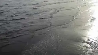 Free Video Background 11: Ocean Waves Lapping Sea-Shore, No Sound, Setting Sun 1