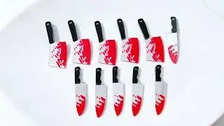 Halloween Knife Charms Acrylic Horror Knife Shape Pendant Sharp Pointed Knife Dangle Charms
