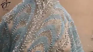 Luxury 3mm 5mm Sequins Beads Embroidered Fabric for Dress