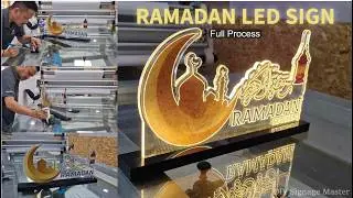 Ramadan Kareem LED Stand Sign Making | Full Process (Laser, Printing & Installation)