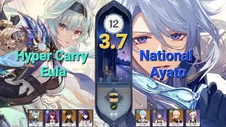 3.7 Spiral Abyss Floor 12 ft. C0 Hype Carry Eula & C0 National Ayato [Genshin Impact]