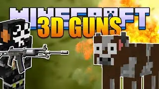 Minecraft STEFINUS 3D GUNS Mod - Machine Guns! RPGs! AND MORE! (Minecraft v1.7.10 Mod Spotlight)