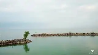 Flying around the burnt Replica &ldquo;La Grande Hermine&rdquo;