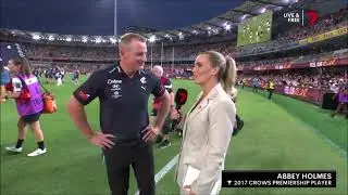Michael Voss pre game interview with Abbey Holmes before opening round - AFL 2024 (1/2)