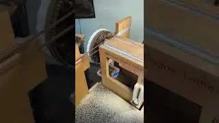 MDF Rose Engine doing side cutting on a turned maple lidded box
